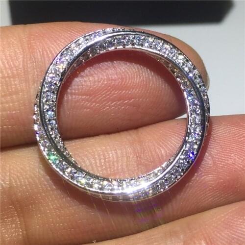 Infinity ring 925 Sterling silver Micro pave AAAAA Cubic Zirconia Engagement Wedding Band Rings for women Party Jewelry