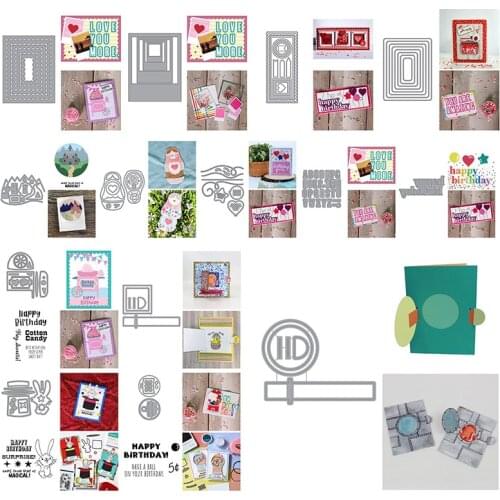 Square Wavy Frame Bunny Heart A to Z Alphabets Metal Cutting Dies DIY Card Album Making Scrapbooking Crafts Stencil New 2021