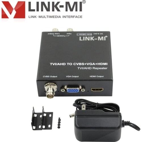 LINK-MI TVH2 TVI/AHD to HDMI/CVBS/VGA Converter 720p/1080p camera cctv video With 1xlooping TVI/AHD output 300M