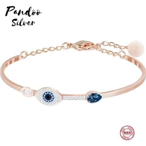 PANDOO Fashion Charm Pure 925 Silver Original 1:1 Copy, Mysterious Element Lucky Guard Bracelet Female Luxury Jewelry Gifts