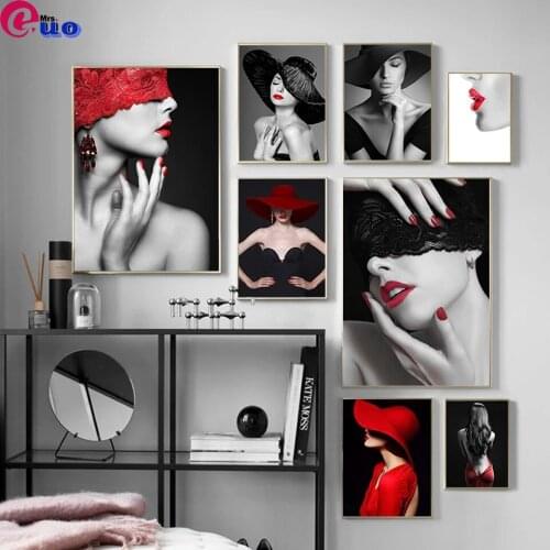 Fashion Sexy Lips Girl 5d Diamond Painting Cross Stitch Kits Diamond Embroidery Mosaic Poster For Living Room Modern Home Decor