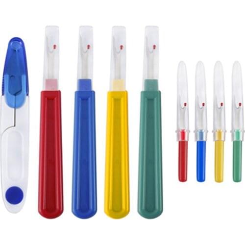 Sewing thread remover set hand-made cross stitch thread take-up knife & scissors combination device