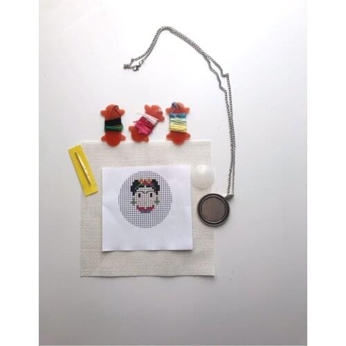 Cross stitch Pendant Set