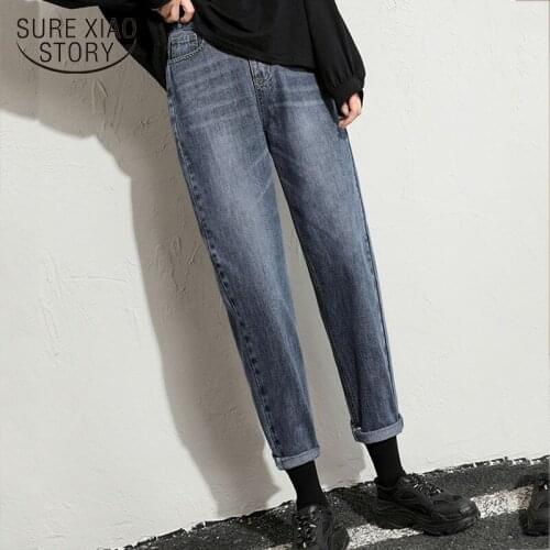 2020 Autumn New Blue Loose Jeans Women Pants Casual Loose High Waist Wide Leg Straight Women Jeans Denim Trousers Pantalon 10831