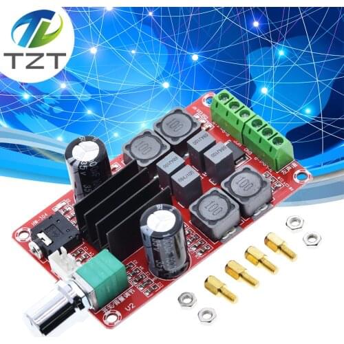 TZT 2*50W TDA3116D2 high-power digital amplifier board TPA3116 two channel amplifier board 12-24V XH-M190