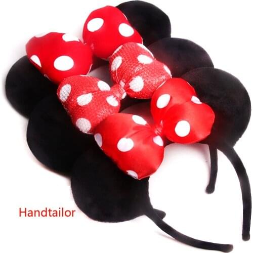 Disney Minnie Bow headband Mickey Mouse Polka Dot Bow DY black ear headband Christmas hair accessories