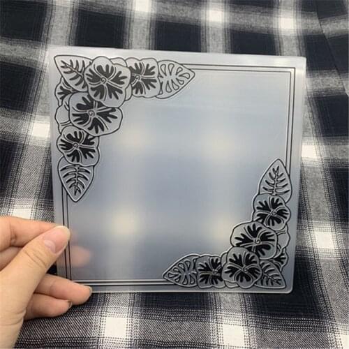 Embossed plastic folding making horns lace corner decoration greeting card diary border for DIY scrapbook folder embossing mold