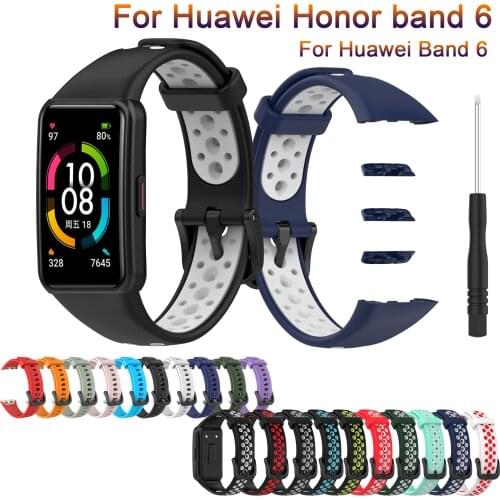 Soft Silicone Band Straps For Huawei Band 6 Smart Watch Wristband Replacement Smart Watch Strap For Huawei Honor Band 6 Correa