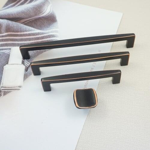 Vintage Furniture Handles and Knobs Black Cabinet Knob Drawer Pulls Zinc Alloy Wardrobe Closet Handle Kitchen Cupboard Pull