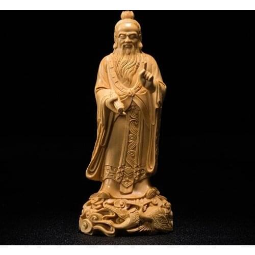 18CM Laozi Figure Taoism State Statue, Wooden Statues, Crafts, Wooden Statues, Feng Shui Sculpture, Decoration
