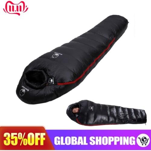 Winter Ultralight Thermal Adult Mummy 95% White Goose Down Sleeping Bag Sack Compression Pack For Backpacking Camping Hiking