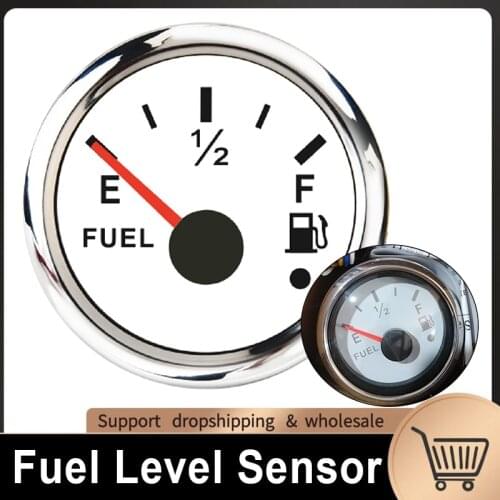 Universal Fuel Level Gauge 0~190/ 240~33 ohm Stainless Steel Boat Car Fuel Level Indicator With Red Backlight 12V 24V