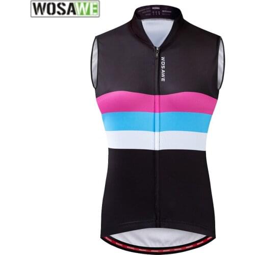 WOSAWE Cycling Vest Summer Sleeveless Reflective Running Vest Windproof Light Mesh Fabric Breathable Bike Jersey Ropa Ciclismo