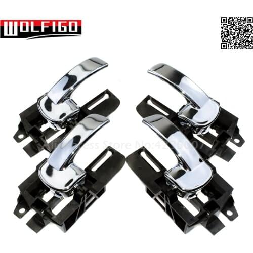 WOLFIGO Chrome Front Rear Left Right Interior Car Door Handles For NISSAN QASHQAI 80671-JD00E,80671JD00E,80670-JD00E, 80670JD00E