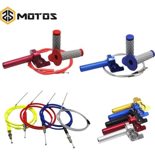ZS MOTOS CNC Motorcycle Turn Quick Twist Throttle Housing Grip + Throttle Cable + Handle Grips Pit Dirt Quad Bike ATV for KTM