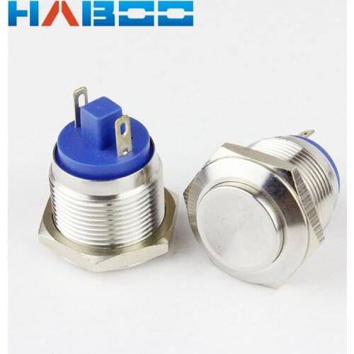 1pcs factory directly dia.16mm metal high head push button switch 1NO waterproof electrical switch IP67 2A 250V