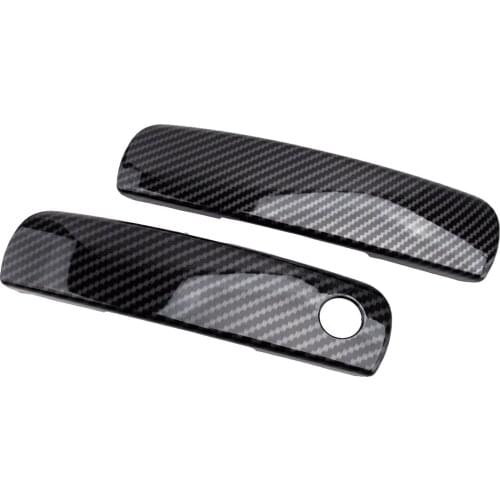 2Pcs/Set Car Exterior Door Handle Trim Cover Fit For Dodge Challenger 2012 2013 2014 2015 2016 2017 2018 2019 Carbon Fiber Style