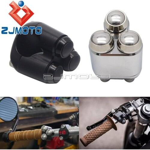 3 Button Switch Universal Vintage Motorcycle Handlebar Switches Aluminum CNC 1'' 7/8'' Hand Control Button M-Switch 22 25mm