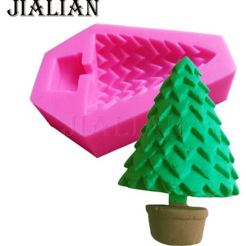 3D Christmas cake decorating tools pine Trees Cake Molds Fondant Chocolate soap Mold Candy Moulds Kitchenware Bakeware T0816