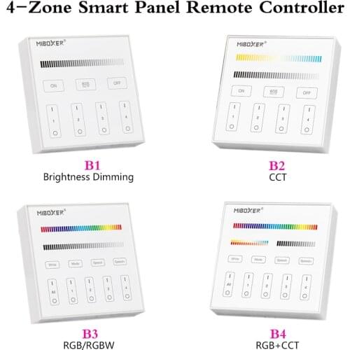 4-Zone Smart Touch Panel Embedded Led Wireless Dimmer 2.4GHz Remote Controller For RGB/RGBW/CCT Brightness Led Strip LED Bulb