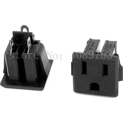 AC 125V 15A US 3 Pins Panel Mounted Snap in Power Supply Female Socket Plug
