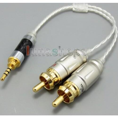 LN004907 TRRS 2.5mm Balanced To 2 RCA Male Audio Adapter Silver Cable For IRIVER AK240 AK320 AK240ss