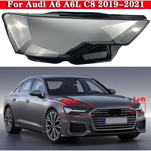 Car Front Headlight Cover Auto Lampshade Lampcover For Audi A6 A6L C8 2019-2021 Head Lamp light Covers glass Lens Shell Caps