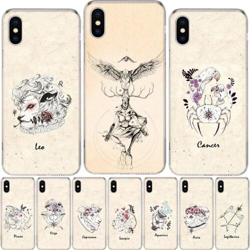 Zodiac Signs Phone Case For iphone 12 MIni 11Pro MAX XS 8 7 6 6S Plus X 5 5S SE XR SE 2020 Cover Shell Coque