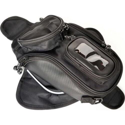 Black Waterproof Motorcycle Fuel Tank Bag Phone Holder Riding Travel Wear Resistant