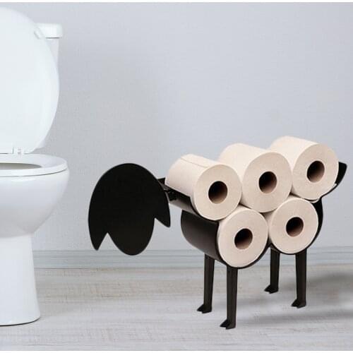 Sheep Decorative Toilet Paper Holder - Free-Standing Bathroom Tissue Storage Toilet Roll Holder Paper Bathroom Iron Storage Rack