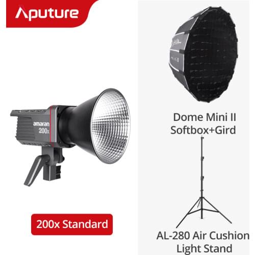 Aputure Amaran 100X 200X Bi-Color LED Video Light 2700-6500K 100W Bluetooth App Control 9 Lighting Effects Ultra Silent Fan