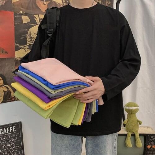 Long sleeve t-shirt mens bottoming shirt autumn clothes mens wear Korean fashion loose body clothes T-shirt