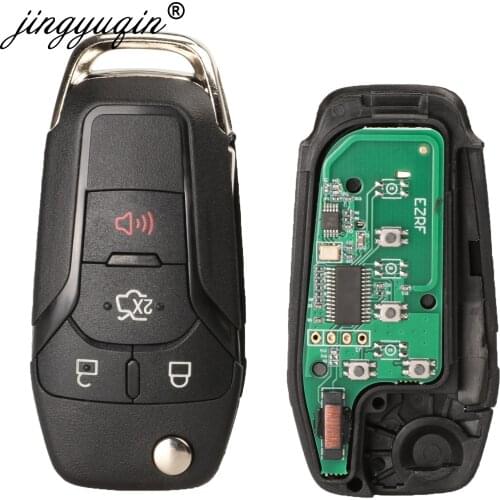 Jingyuqin 5pcs N5F-A08TAA Smart Remote Flip Key 315MHz for Ford Fusion 2013-2016 ID49 Keyless Entry Fob 4 Buttons