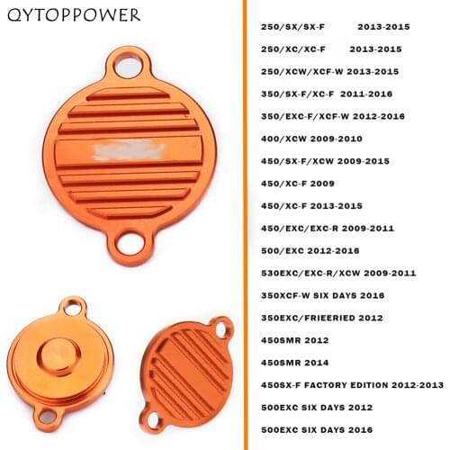 CNC Billet Engine Oil Filter Cover Cap For 250 350 450 505 SXF 450SMR EXCF 200 530 EXC SX EXC SMR Motorcross Dirt Bike Enduro
