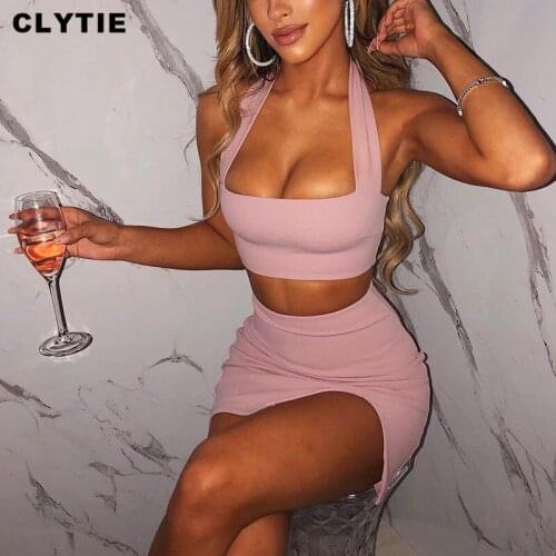 Clytie Zip Backless Two Pieces Set Women Sleeveless Mini Shorts 2021 New Spring Women Sexy Casual Ladies 2 Piece Sets