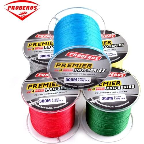 PRO BEROS 300M PE 4 Braid weaves fishing Line Braided Fishing Line Multifilament Super Strong High Quality 6LB~100LB