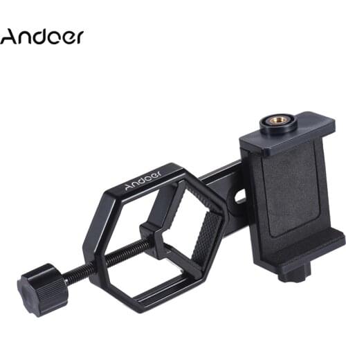 Andoer Metal Telescope Mount Adapter Bracket with Holder Clip for Binocular Monocular Microscope etc for iPhone 7Plus/7/6s/6Plus