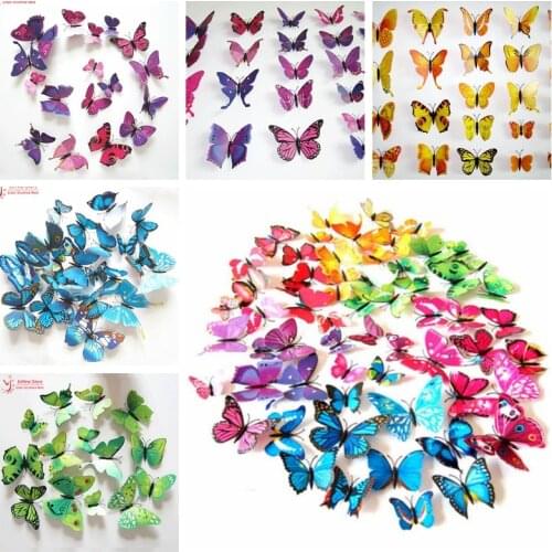 12Pcs/Set Butterfly Stickers Magnetic Fridge Magnet Fridge Decal Magnet Stickers Christmas Home Decor Handcraft Kids DIY Poster