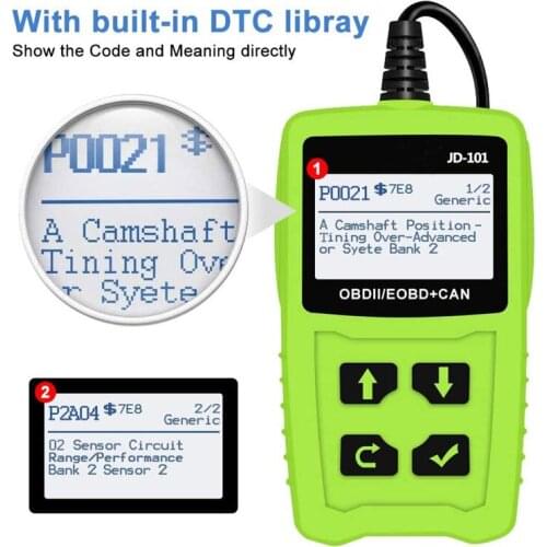 New JD101 JD-101 Scanner Auto Car Code Reader Tester Diagnostic Tool Interface with OBD II Cable