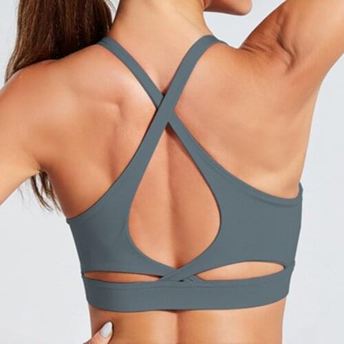 New Sports Bra shock-proof Gathering Yoga Fitness Back Yoga vest-style sports underwear women