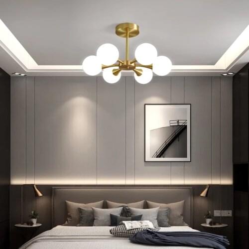 Ceiling LED Chandelier for the Kitchen Bedroom Dining Room Modern Glass Ball Ceiling Pendant Lamp Hanging Lighting Home