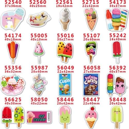 DIY Craft Supplies Sewing Accessories Cartoon Ice Cream Printed Planar Resins Mold 30 Pieces. PR-52540