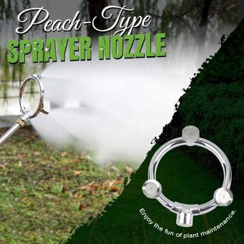 Kruggo Peach-Type Sprayer Nozzle Three-eye Copper Nozzle Garden Irrigation Atomizing Nozzle 14mm Interface Head Dropshipping