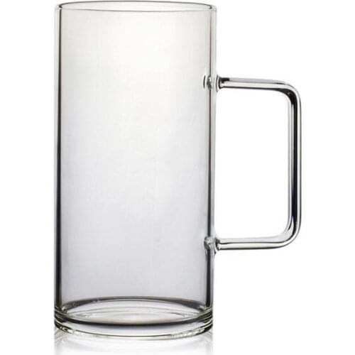 Transparent Handmade Heat Resistance Clear Glass Coffee Mug Tea Milk Juice Cup Water Beer Drinking Mug Office Drinking Utensils