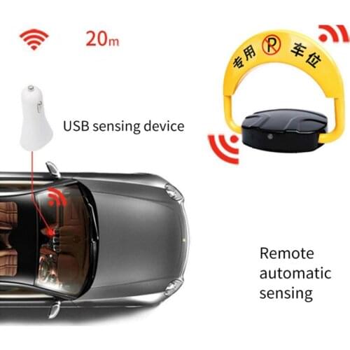 With automatic sensor with 2 remote folding safety parking lock barrier guard column with lock and bolt (excluding battery)