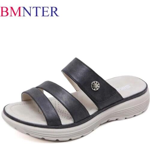 BMNTER Women sandals 2020 fashion Simple Summer shoes woman slipper beach sandals hook&loop casual basic sandals women shoes hy7