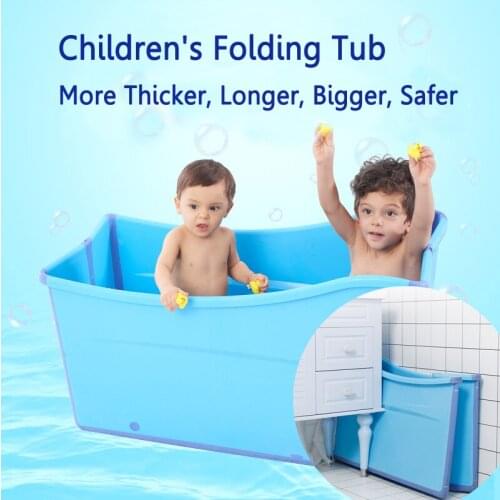 A Folding Child Kids Bath Tub Thicken Solid Pink/Blue Baby Bathtub Baby Girls&Boy Bath Barrels 100*56cm