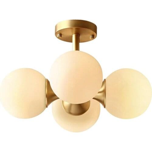 Modern minimalist dining room chandelier creative living room bedroom dining room dining room Nordic copper lighting