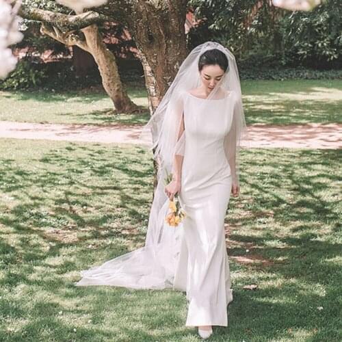 Wedding Dresses for Women O-Neck Floor-Length Weeding Dress Mermaid Bridal Dress