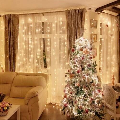 6x3M LED Fairy Icicle String Light Garland Curtain Light Wedding Party Holiday Lighting for House Window Wall Decoration